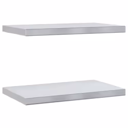 vidaXL Wall Shelves Floating Shelf Wall Storage Shelf 2 pcs Stainless Steel - silver, 50 x 30 x 3 cm