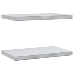 vidaXL Wall Shelves Floating Shelf Wall Storage Shelf 2 pcs Stainless Steel - silver, 50 x 30 x 3 cm
