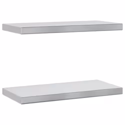 vidaXL Wall Shelves Floating Shelf Storage Shelf 2 pcs Silver Stainless Steel