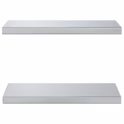 vidaXL Wall Shelves Floating Shelf Storage Shelf 2 pcs Silver Stainless Steel - Additional view 4