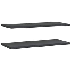 vidaXL Wall Shelves Floating Shelf Wall Storage Shelf 2 pcs Stainless Steel - black, 100 x 40 x 3 cm