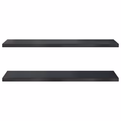 vidaXL Wall Shelves Floating Shelf Wall Storage Shelf 2 pcs Stainless Steel - black, 100 x 40 x 3 cm