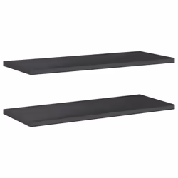 vidaXL Wall Shelves Floating Shelf Wall Storage Shelf 2 pcs Stainless Steel - black, 100 x 40 x 3 cm - Additional view 5