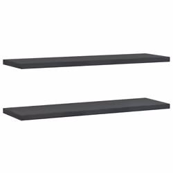 vidaXL Wall Shelves Floating Shelf Wall Storage Shelf 2 pcs Stainless Steel - black, 100 x 30 x 3 cm