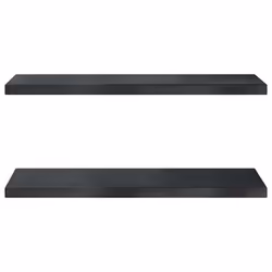vidaXL Wall Shelves Floating Shelf Wall Storage Shelf 2 pcs Stainless Steel - black, 100 x 30 x 3 cm - Additional view 4
