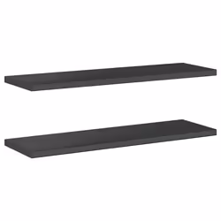 vidaXL Wall Shelves Floating Shelf Wall Storage Shelf 2 pcs Stainless Steel - black, 100 x 30 x 3 cm - Additional view 6