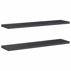 vidaXL Wall Shelves Floating Shelf Wall Storage Shelf 2 pcs Stainless Steel - black, 100 x 23.5 x 3 cm - Additional view 5