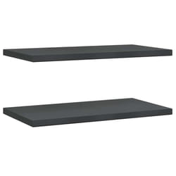 vidaXL Wall Shelves Floating Shelf Wall Storage Shelf 2 pcs Stainless Steel - black, 75 x 40 x 3 cm