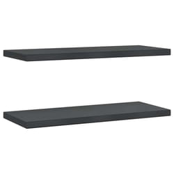 vidaXL Wall Shelves Floating Shelf Wall Storage Shelf 2 pcs Stainless Steel - black, 75 x 30 x 3 cm
