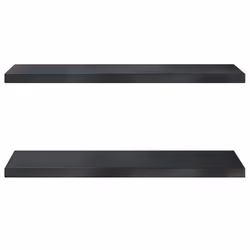 vidaXL Wall Shelves Floating Shelf Wall Storage Shelf 2 pcs Stainless Steel - black, 75 x 30 x 3 cm - Additional view 4