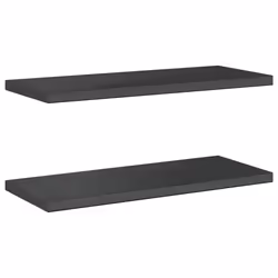 vidaXL Wall Shelves Floating Shelf Wall Storage Shelf 2 pcs Stainless Steel - black, 75 x 30 x 3 cm - Additional view 6