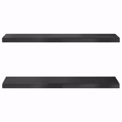 vidaXL Wall Shelves Floating Shelf Wall Storage Shelf 2 pcs Stainless Steel - black, 75 x 23.5 x 3 cm