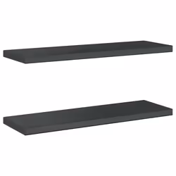vidaXL Wall Shelves Floating Shelf Wall Storage Shelf 2 pcs Stainless Steel - black, 75 x 23.5 x 3 cm - Additional view 5