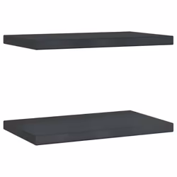 vidaXL Wall Shelves Floating Shelf Wall Storage Shelf 2 pcs Stainless Steel - black, 50 x 30 x 3 cm