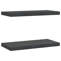 vidaXL Wall Shelves Floating Shelf Wall Storage Shelf 2 pcs Stainless Steel - black, 50 x 23.5 x 3 cm