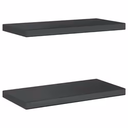 vidaXL Wall Shelves Floating Shelf Wall Storage Shelf 2 pcs Stainless Steel - black, 50 x 23.5 x 3 cm - Additional view 5