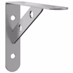 vidaXL Shelf Brackets Wall Mounted Shelf Support 4 pcs Silver Stainless Steel - silver, 15 x 2.5 x 11.5 cm