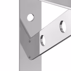 vidaXL Shelf Brackets Wall Mounted Shelf Support 4 pcs Silver Stainless Steel - silver, 15 x 2.5 x 11.5 cm - Additional view 9