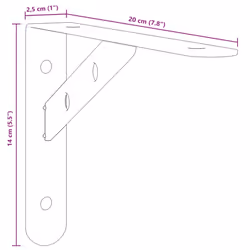 vidaXL Shelf Brackets Wall Mounted Shelf Support 4 pcs Silver Stainless Steel