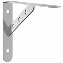 vidaXL Shelf Brackets Wall Mounted Shelf Support 4 pcs Silver Stainless Steel - silver, 23.5 x 2.5 x 15.5 cm