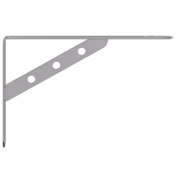 vidaXL Shelf Brackets Wall Mounted Shelf Support 4 pcs Silver Stainless Steel - silver, 23.5 x 2.5 x 15.5 cm - Additional view 6