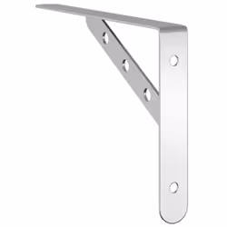 vidaXL Shelf Brackets Wall Mounted Shelf Support 4 pcs Silver Stainless Steel - silver, 23.5 x 2.5 x 15.5 cm - Additional view 7