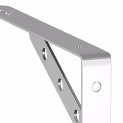 vidaXL Shelf Brackets Wall Mounted Shelf Support 4 pcs Silver Stainless Steel - silver, 23.5 x 2.5 x 15.5 cm - Additional view 9