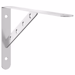 vidaXL Shelf Brackets Wall Mounted Shelf Support 4 pcs Silver Stainless Steel - silver, 30 x 2.5 x 15.5 cm