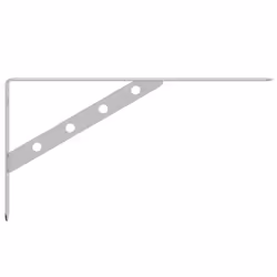 vidaXL Shelf Brackets Wall Mounted Shelf Support 4 pcs Silver Stainless Steel - silver, 30 x 2.5 x 15.5 cm - Additional view 6
