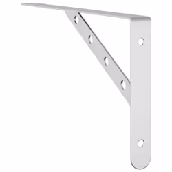 vidaXL Shelf Brackets Wall Mounted Shelf Support 4 pcs Silver Stainless Steel - silver, 30 x 2.5 x 15.5 cm - Additional view 7