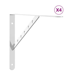 vidaXL Shelf Brackets Wall Mounted Shelf Support 4 pcs Silver Stainless Steel - silver, 40 x 2.5 x 25 cm