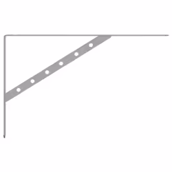 vidaXL Shelf Brackets Wall Mounted Shelf Support 4 pcs Silver Stainless Steel - silver, 40 x 2.5 x 25 cm - Additional view 5