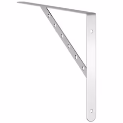 vidaXL Shelf Brackets Wall Mounted Shelf Support 4 pcs Silver Stainless Steel - silver, 40 x 2.5 x 25 cm - Additional view 6