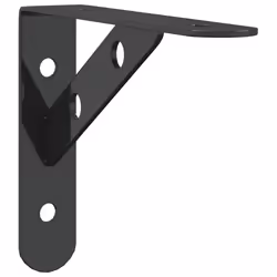 vidaXL Shelf Brackets Wall Mounted Shelf Support 4 pcs Silver Stainless Steel - black, 15 x 2.5 x 11.5 cm