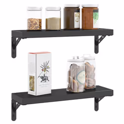 vidaXL Shelf Brackets Wall Mounted Shelf Support 4 pcs Silver Stainless Steel - black, 15 x 2.5 x 11.5 cm - Additional view 4