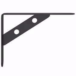vidaXL Shelf Brackets Wall Mounted Shelf Support 4 pcs Silver Stainless Steel - black, 15 x 2.5 x 11.5 cm - Additional view 6