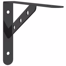 vidaXL Shelf Brackets Wall Mounted Shelf Support 4 pcs Silver Stainless Steel - black, 23.5 x 2.5 x 15.5 cm