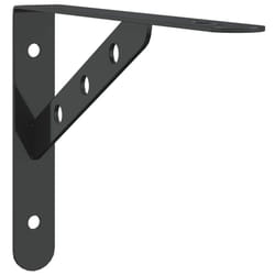 vidaXL Shelf Brackets Wall Mounted Shelf Support 4 pcs Silver Stainless Steel - black, 23.5 x 2.5 x 15.5 cm
