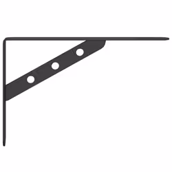 vidaXL Shelf Brackets Wall Mounted Shelf Support 4 pcs Silver Stainless Steel - black, 23.5 x 2.5 x 15.5 cm - Additional view 4