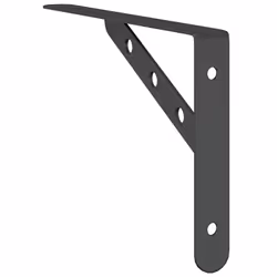 vidaXL Shelf Brackets Wall Mounted Shelf Support 4 pcs Silver Stainless Steel - black, 23.5 x 2.5 x 15.5 cm - Additional view 5