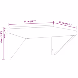 vidaXL Shelf Brackets Wall Mounted Shelf Support 4 pcs Silver Stainless Steel - black, 23.5 x 2.5 x 15.5 cm - Additional view 9