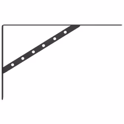 vidaXL Shelf Brackets Wall Mounted Shelf Support 4 pcs Silver Stainless Steel - black, 40 x 2.5 x 25 cm - Additional view 5