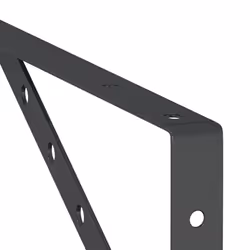 vidaXL Shelf Brackets Wall Mounted Shelf Support 4 pcs Silver Stainless Steel - black, 40 x 2.5 x 25 cm - Additional view 8