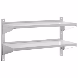 vidaXL Wall Shelf Floating Shelf Storage Shelf Rack Silver Stainless Steel - 100 x 40 x 60 cm