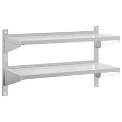 vidaXL Wall Shelf Floating Shelf Storage Shelf Rack Silver Stainless Steel - 100 x 40 x 60 cm