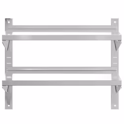 vidaXL Wall Shelf Floating Shelf Storage Shelf Rack Silver Stainless Steel - 75 x 40 x 60 cm