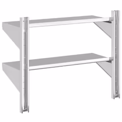 vidaXL Wall Shelf Floating Shelf Storage Shelf Rack Silver Stainless Steel - 75 x 30 x 60 cm - Additional view 5