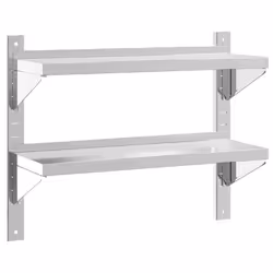 vidaXL Wall Shelf Floating Shelf Storage Shelf Rack Silver Stainless Steel - 75 x 23.5 x 60 cm