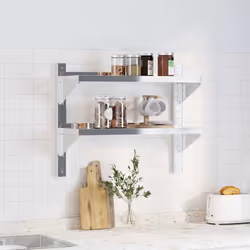 vidaXL Wall Shelf Floating Shelf Storage Shelf Rack Silver Stainless Steel - 75 x 23.5 x 60 cm