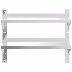 vidaXL Wall Shelf Floating Shelf Storage Shelf Rack Silver Stainless Steel - 75 x 23.5 x 60 cm - Additional view 4